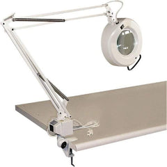 Proline - 45" Arm, Spring Suspension, Bracket Mount, Fluorescent, White, Magnifying Task Light - 22 Watts, 3 Diopter Magnification - Exact Industrial Supply