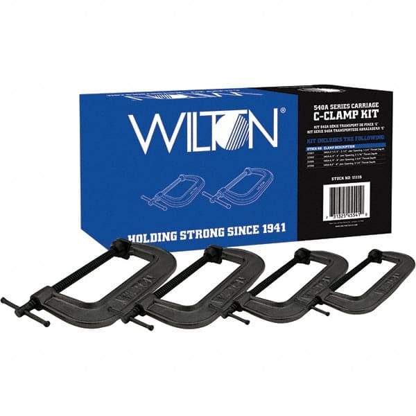 Wilton - C-Clamp & Cantilever Clamp Sets Clamp Type: Standard C-Clamp Type: Kit - Exact Industrial Supply