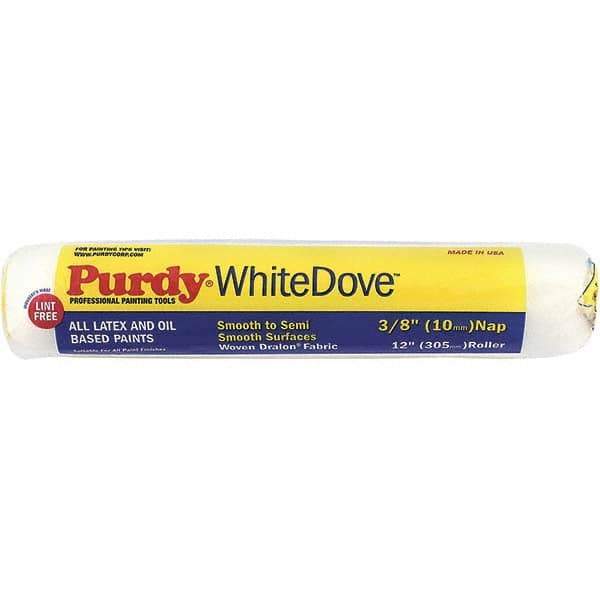 Purdy - 3/8" Nap, 12" Wide Paint Roller Cover - Smooth to Semi-Smooth Texture, Woven Dralon Fabric - Exact Industrial Supply