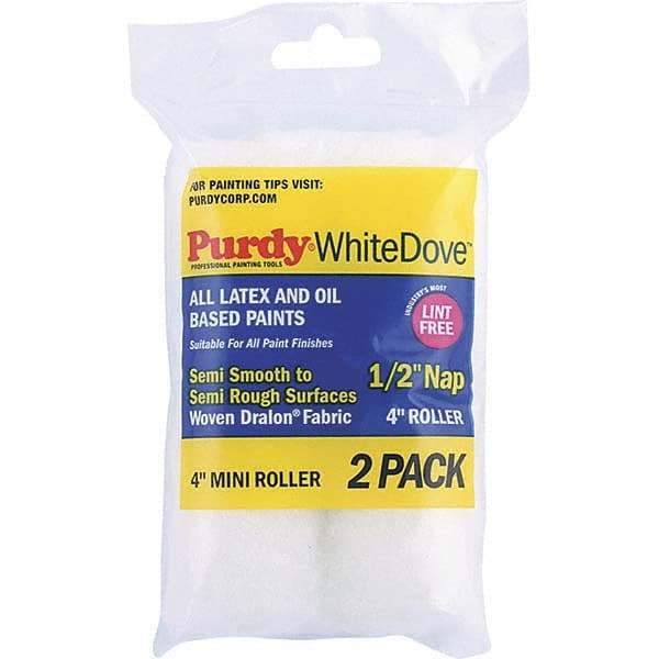 Purdy - 1/2" Nap, 4" Wide Paint Roller Cover - Smooth to Semi-Smooth Texture, Dralon - Exact Industrial Supply