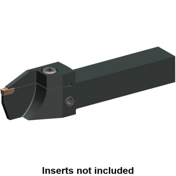 40mm Max Depth, 5mm to 5mm Width, External Left Hand Indexable Grooving/Cutoff Toolholder 170mm OAL, 32mm x 32mm Shank, Uses EG0500M05P04 Inserts, EVSC-T Toolholder, Through Coolant, Series Beyond Evolution