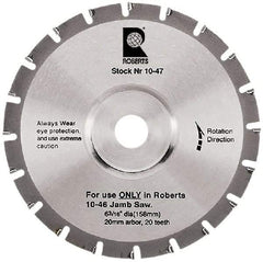 QEP - 6-3/16" Diam, 20mm Arbor Hole Diam, 20 Tooth Wet & Dry Cut Saw Blade - Tungsten Carbide-Tipped, Crosscut Action, Standard Round Arbor - Exact Industrial Supply