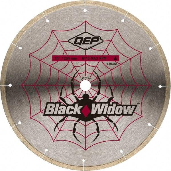 QEP - 10" Diam, 5/8" Arbor Hole Diam, Wet & Dry Cut Saw Blade - Diamond-Tipped, Smooth Action, Standard Round Arbor - Exact Industrial Supply