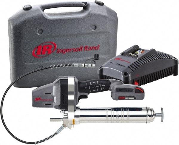 Ingersoll-Rand - 6,250 Max psi, Flexible Battery-Operated Grease Gun - 14 oz (Cartridge) Capacity, Includes Battery & Battery Charger - Exact Industrial Supply