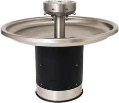 Acorn Engineering - Circular, Infrared Sensor, Floor Outlet Drain, 54" Diam, 8 Person Capacity, Stainless Steel & Vinylclad Galvanized Steel, Wash Fountain - 0.5 GPM - Exact Industrial Supply
