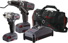 Ingersoll-Rand - 20 Volt Cordless Tool Combination Kit - Includes 1/2" Impact Wrench & 1/2" Drill/Driver, Lithium-Ion Battery Included - Exact Industrial Supply