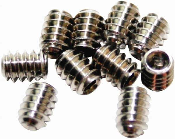 Acorn Engineering - #6-32, 3/16" Long, Flat Point Set Screw - Grade 18-8 Stainless Steel - Exact Industrial Supply