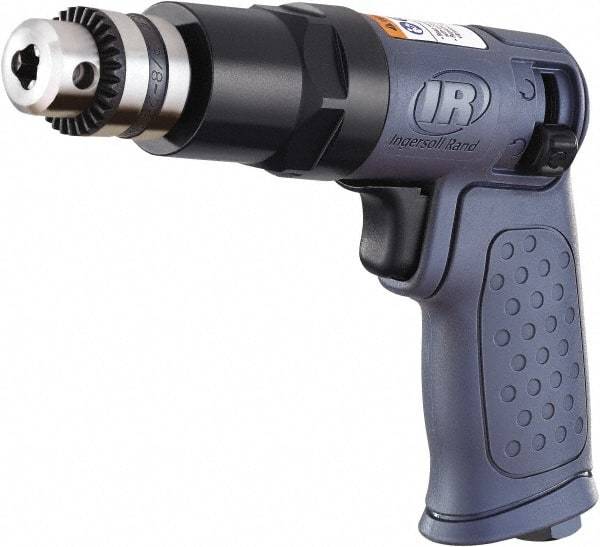 Ingersoll-Rand - 1/4" Reversible Keyed Chuck - Pistol Grip Handle, 1,875 RPM, 16.2 CFM, 0.25 hp, 90 psi - Exact Industrial Supply