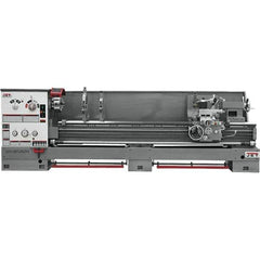 Jet - 26" Swing, 120" Between Centers, 230/460 Volt, Triple Phase Engine Lathe - 6MT Taper, 10 hp, 40 to 1,800 RPM, 4-1/8" Bore Diam - Exact Industrial Supply