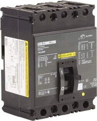 Square D - 45 Amp, 250 VDC, 480 VAC, 3 Pole, Panel Mount Molded Case Circuit Breaker - Thermal Magnetic Trip, 18 kA at 480/600 VAC Breaking Capacity, 12-1/0 (Aluminum), 14-1/0 (Copper) AWG, 4.13 Inch Deep x 6 Inch High x 4-1/2 Inch Long - Exact Industrial Supply