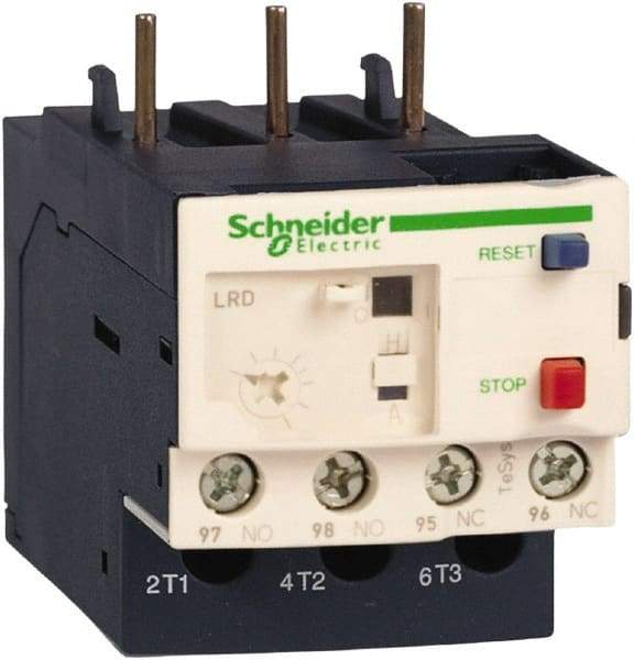 Schneider Electric - 0.63 to 1 Amp, 690 VAC, Thermal IEC Overload Relay - Trip Class 10A, For Use with LC1D09 and LC1D38 - Exact Industrial Supply