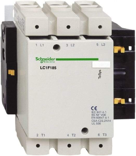 Schneider Electric - 3 Pole, 110 Coil VAC, 275 Amp at 440 VAC, Nonreversible IEC Contactor - Bureau Veritas, CCC, CSA, DNV, EN/IEC 60947-1, EN/IEC 60947-4-1, GL, JEM 1038, LROS, RINA, RMRoS, RoHS Compliant, UL Listed - Exact Industrial Supply