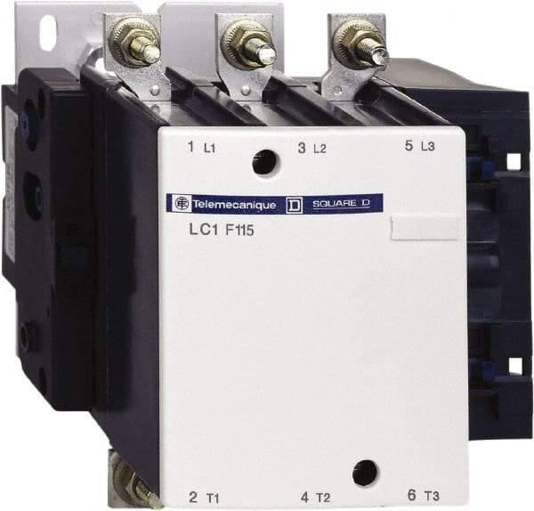 Schneider Electric - 3 Pole, 115 Amp at 440 VAC and 200 Amp at 440 VAC, Nonreversible IEC Contactor - Bureau Veritas, CCC, CSA, DNV, EN/IEC 60947-1, EN/IEC 60947-4-1, GL, JEM 1038, LROS, RINA, RMRoS, RoHS Compliant, UL Listed - Exact Industrial Supply