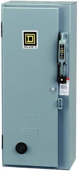 Square D - 3 Pole, 600 VAC, 27 Continuous Amp, 10 hp, Enclosed NEMA Combination Starter - NEMA 1, RoHS Compliant, 30 Amp Short Circuit Protection - Exact Industrial Supply