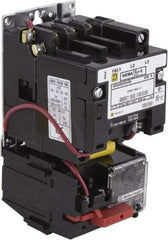 Square D - 220 Coil VAC at 50 Hz, 240 Coil VAC at 60 Hz, 9 Amp, Nonreversible Open Enclosure NEMA Motor Starter - 3 Phase hp: 1-1/2 at 200 VAC, 1-1/2 at 230 VAC, 2 at 460 VAC, 2 at 575 VAC - Exact Industrial Supply
