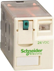 Schneider Electric - 1,500 VA Power Rating, Electromechanical Plug-in General Purpose Relay - 3 Amp at 250 VAC & 28 VDC, 6 at 250/277 VAC & 28 VDC, 8 Amp at 30 VDC, 4CO, 24 VDC - Exact Industrial Supply