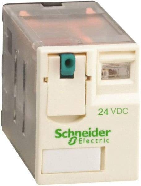 Schneider Electric - 3,000 VA Power Rating, Electromechanical Plug-in General Purpose Relay - 12 Amp at 250/277 VAC & 28 VDC, 6 Amp at 250 VAC & 28 VDC, 2CO, 24 VDC - Exact Industrial Supply
