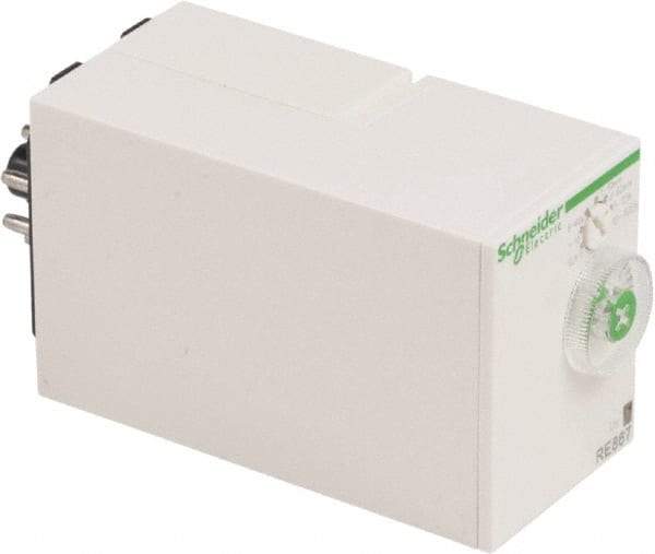 Schneider Electric - 100 hr Delay, Time Delay Relay - 8 Contact Amp, 24 VDC & 24 to 240 VAC at 50/60 Hz - Exact Industrial Supply