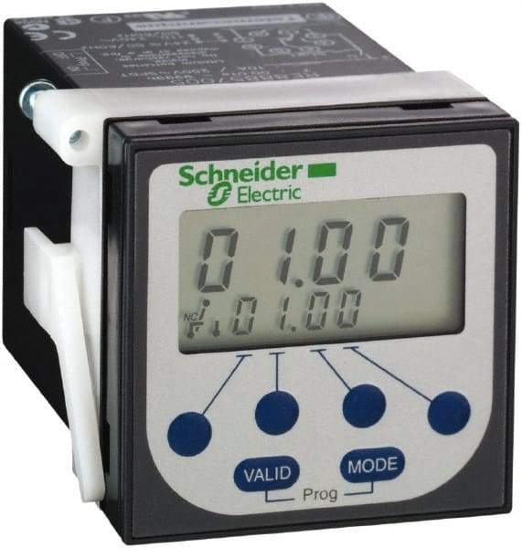 Schneider Electric - 100 hr Delay, Time Delay Relay - 8 Contact Amp, 24 VDC & 24 to 240 VAC at 50/60 Hz - Exact Industrial Supply