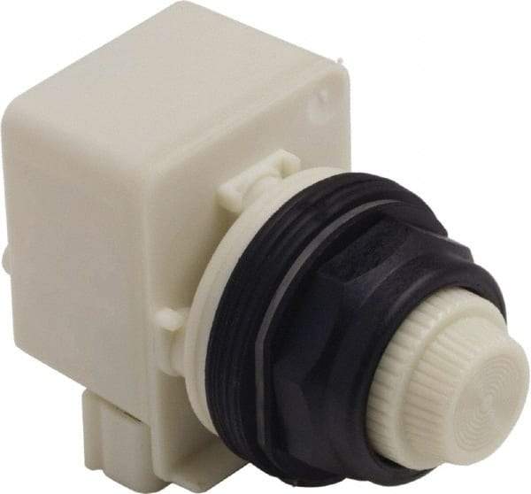 Schneider Electric - 120 V White Lens LED Pilot Light - Round Lens, Screw Clamp Connector, 54mm OAL x 42mm Wide, Vibration Resistant - Exact Industrial Supply