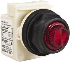 Schneider Electric - 24 V, 28 V Red Lens LED Indicating Light - Round Lens, Screw Clamp Connector, Corrosion Resistant, Dust Resistant, Oil Resistant - Exact Industrial Supply