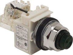 Schneider Electric - 120 VAC Green Lens LED Pilot Light - Round Lens, Screw Clamp Connector - Exact Industrial Supply