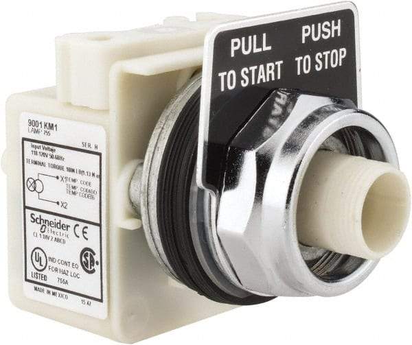 Schneider Electric - 30mm Mount Hole, Extended Straight, Pushbutton Switch Only - Maintained (MA) - Exact Industrial Supply