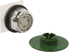 Schneider Electric - 1.18 Inch Mount Hole, Extended Straight, Pushbutton Switch Only - Round, Green Pushbutton, Momentary (MO), Weatherproof, Dust and Oil Resistant - Exact Industrial Supply