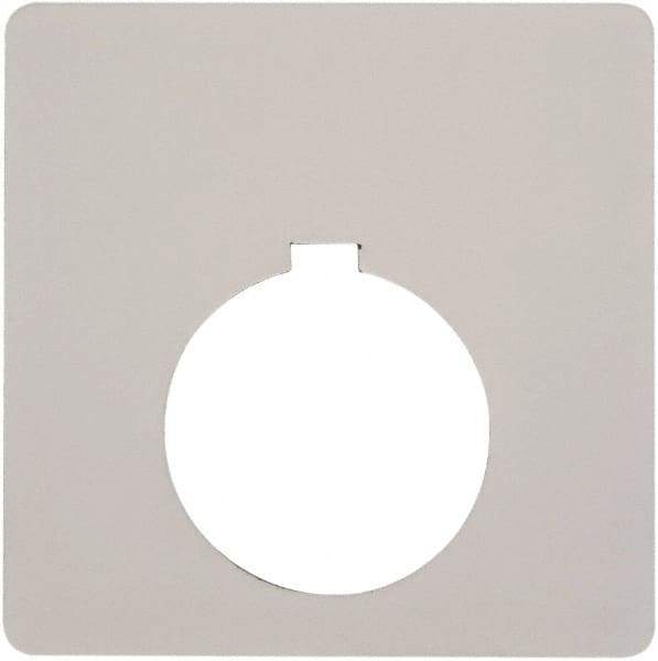 Schneider Electric - Square, Plastic Legend Plate - Blank - White Background, Black Letters, 1.2 Inch Hole Diameter, 2-1/2 Inch Square - Exact Industrial Supply