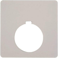 Schneider Electric - Square, Plastic Legend Plate - Blank - White Background, Black Letters, 1.2 Inch Hole Diameter, 2-1/2 Inch Square - Exact Industrial Supply