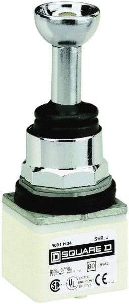Schneider Electric - 5 Position, 80mm Long, -13 to 158°F, Octagonal Handle, Momentary (MO) Joystick Controller Switch - IP66, 30mm Mount Hole Diameter - Exact Industrial Supply