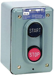 Schneider Electric - 2 Operator, Projecting Pushbutton Control Station - Start, Stop (Legend), Momentary Switch, NO/NC Contact, NEMA 4 - Exact Industrial Supply
