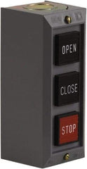 Schneider Electric - 3 Operator, Projecting Pushbutton Control Station - Close, Open, Stop (Legend), Momentary Switch, 2NO/3NC Contact, NEMA 1 - Exact Industrial Supply