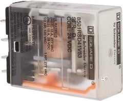 Square D - Electromechanical Plug-in General Purpose Relay - 12 Amp at 240 VAC, SPDT, 24 VDC - Exact Industrial Supply