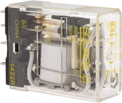 Square D - Electromechanical Plug-in General Purpose Relay - 12 Amp at 240 VAC, SPDT, 24 VDC - Exact Industrial Supply