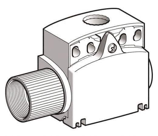 Telemecanique Sensors - 3-1/2 Inch Long, Plastic Body, Limit Switch Body - For Use with ZCE01, ZCE02, ZCE05, ZCE06, ZCE07, ZCE08, ZCE10, ZCE11, ZCE13, ZCE14, ZCE21, ZCE24, ZCE27, ZCE28, ZCE29, ZCE62, ZCE63, ZCE64, ZCE65, ZCE66, ZCE67, ZCEH0, ZCEH2 - Exact Industrial Supply