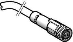 Telemecanique Sensors - 4 Amp, M8 4 Pin Female Straight Cordset Sensor and Receptacle - 60 VAC, 75 VDC, 5m Cable Length, IP67 Ingress Rating - Exact Industrial Supply