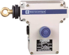 Telemecanique Sensors - 10 Amp, 2NO/2NC Configuration, Left Hand Operation, Rope Operated Limit Switch - Pushbutton Reset, Rope Pull, Pilot Light Indicator, 300 VAC - Exact Industrial Supply