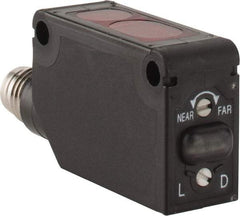 Telemecanique Sensors - M8 Connector, 1m Nominal Distance, Shock and Vibration Resistant, Diffused Photoelectric Sensor - 12 to 24 VDC, PBT, 11mm Long x 11mm Wide x 33mm High - Exact Industrial Supply