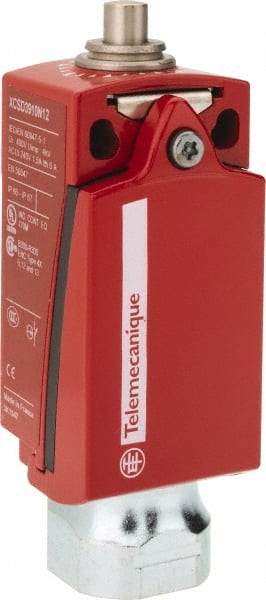 Telemecanique Sensors - NO/2NC Configuration, Multiple Amp Level, Metal Plunger Safety Limit Switch - 34mm Wide x 35mm Deep x 89mm High, IP66, IP67 Ingress Rating - Exact Industrial Supply