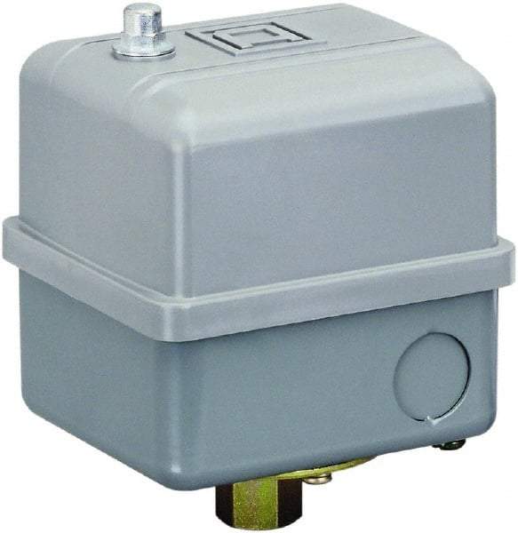 Square D - 1, 7, 9 and 3R NEMA Rated, 20 to 40 psi, Electromechanical Pressure and Level Switch - Adjustable Pressure, 575 VAC, L1-T1, L2-T2 Terminal, For Use with Square D Pumptrol - Exact Industrial Supply