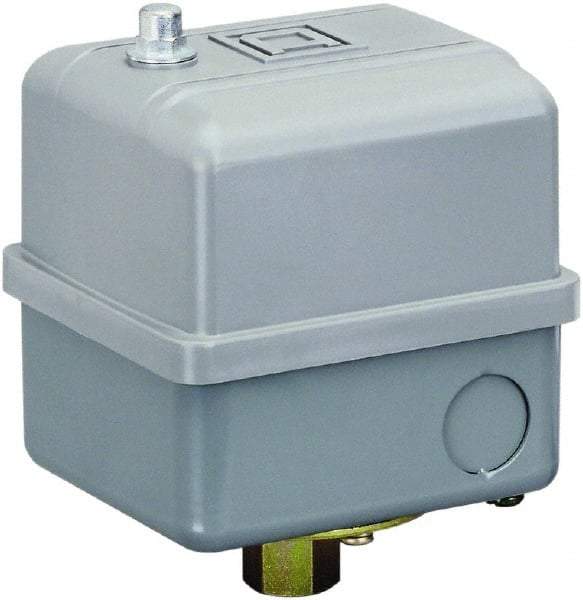 Square D - 1, 7, 9 and 3R NEMA Rated, 50 to 70 psi, Electromechanical Pressure and Level Switch - Adjustable Pressure, 575 VAC, L1-T1, L2-T2 Terminal, For Use with Square D Pumptrol - Exact Industrial Supply
