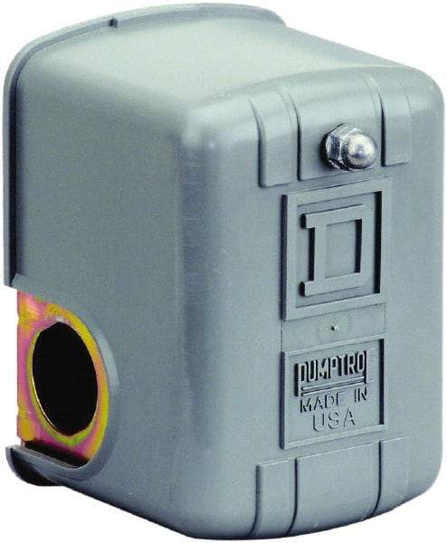 Square D - 1 and 3R NEMA Rated, 70 to 150 psi, Electromechanical Pressure and Level Switch - Fixed Pressure, 575 VAC, L1-T1, L2-T2 Terminal, For Use with Square D Pumptrol - Exact Industrial Supply