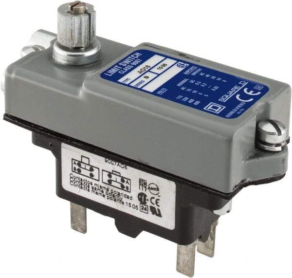 Square D - SPDT, NC/NO, 600 VAC, Screw Terminal, Rotary Head Actuator, General Purpose Limit Switch - 1 NEMA Rating, IP20 IPR Rating - Exact Industrial Supply
