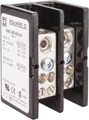 Square D - 2 Poles, 175 (Copper) Amp, Phenolic Power Distribution Block - 600 VAC, 1 Primary Connection - Exact Industrial Supply