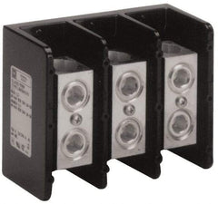 Square D - 3 Poles, 340 (Aluminium), 420 (Copper) Amp, Phenolic Power Distribution Block - 600 VAC, 1 Primary Connection - Exact Industrial Supply