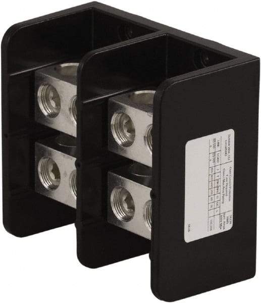 Square D - 2 Poles, 620 (Aluminium), 760 (Copper) Amp, Phenolic Power Distribution Block - 600 VAC, 2 Primary Connection - Exact Industrial Supply