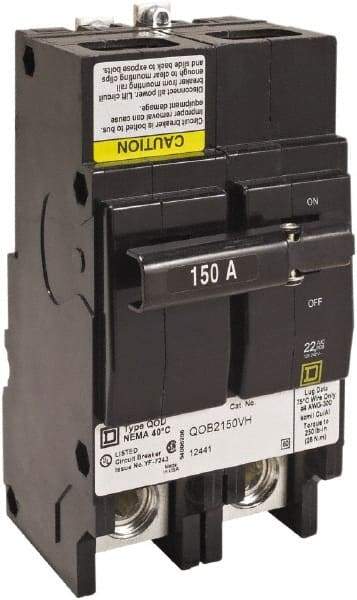 Square D - 70 Amp, 240 VAC, 2 Pole, Bolt On Miniature Circuit Breaker - 8-2 AWG - Exact Industrial Supply