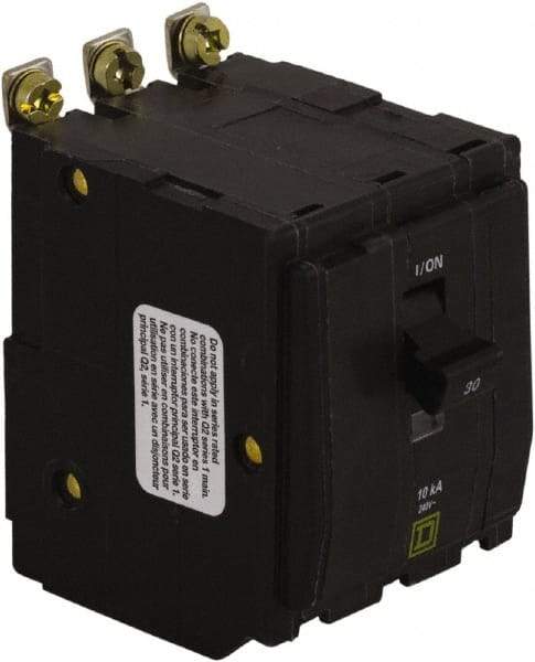 Square D - 25 Amp, 240 VAC, 3 Pole, Bolt On Miniature Circuit Breaker - 14-8 AWG - Exact Industrial Supply