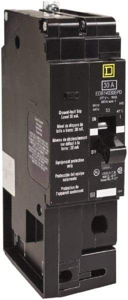 Square D - 30 Amp, 277 VAC, 1 Pole, Panel Mount Molded Case Circuit Breaker - Thermal Magnetic Trip, 12-4 (Aluminum), 14-6 (Copper) AWG, 4.05 Inch Deep x 5.66 Inch High x 0.98 Inch Wide - Exact Industrial Supply